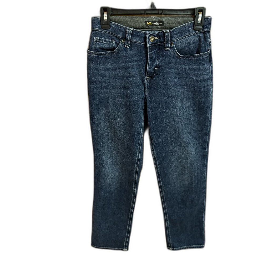 Lee‎ Slim Fit Straight Leg Mid Rise Stretch Denim Jeans Women's Size 4 Petite